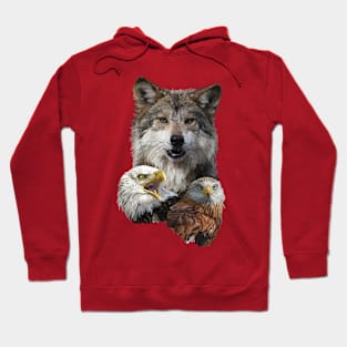 Wolf and raptors Hoodie